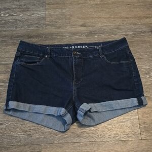 Falls Creek Women's Dark Blue Denim Shorts Women's Size Summer Jean Shorts